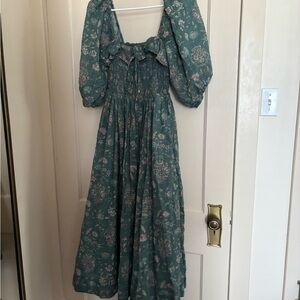 Free People oasis print Green Floral Xs midi Dress copy reposted